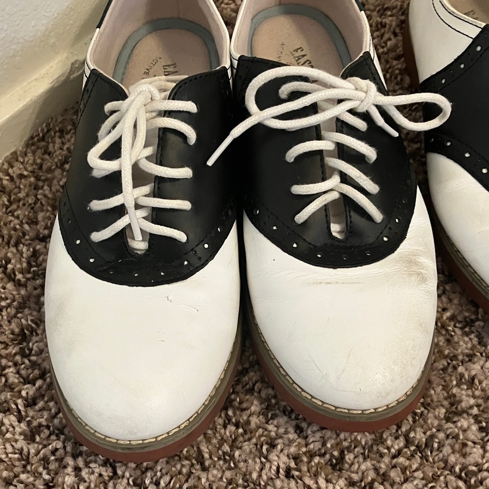 Eastland Black and White Saddle Sneakers - Picture 2 of 5